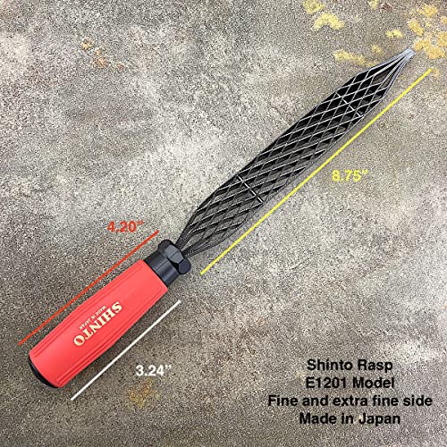 Guitar Tools USA Shinto Saw Rasp - E1201, 9" Blade, Double-Sided, Fine & Extra-Fine Teeth, Non-Clogging Design