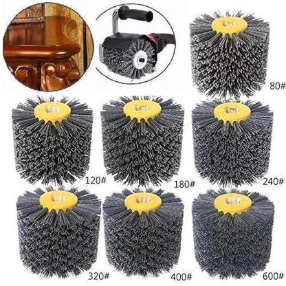 Enhance Your Wooden Furniture with SIGNI Abrasive NYLON Drawing Wheel Drum Burnishing Polishing Brush - Ideal for Floor Polishing, 120X100mm Size, 120 Grit - Pack of 1 - size: 120 Grit, Black