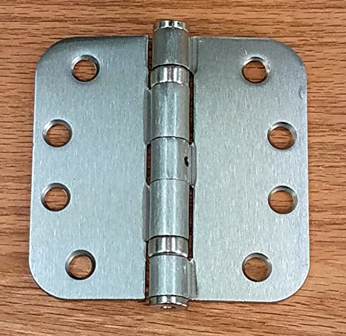 Hinge Outlet Square Ball Bearing Commercial Door Hinges, Heavy Duty Steel,Non-Removable Pin (4 Inch with 5/8 Inch Radius,Satin Nickel, 2 Pack) - color: Satin Nickel, size: 4 inch with 5/8 inch radius