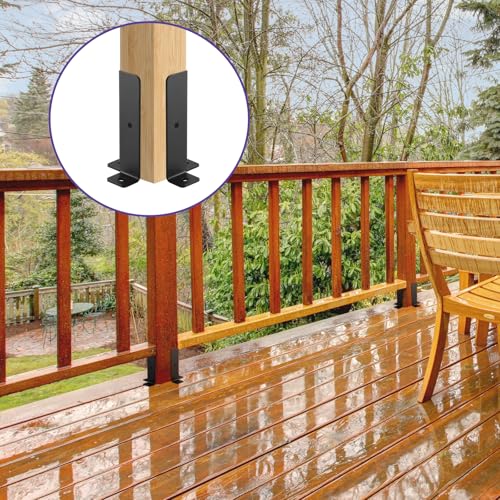 8pcs Deck Post Anchor,Adjustable Base Brackets,Railing Repair Bracket - size: 2X2