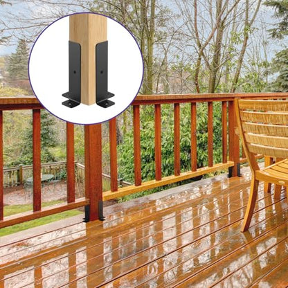 8pcs Deck Post Anchor,Adjustable Base Brackets,Railing Repair Bracket - size: 2X2