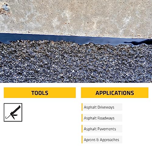 SIKA Sikaflex-410 Asphalt Sealant, Black, Self-Leveling Hybrid Sealant for Filling Cracks in Asphalt Driveways, Roadways, and Pavements - 9 fl. oz. Cartridge, Fills Cracks up to 1.5 in. Wide - size: 9 Fl Oz (Pack of 2)