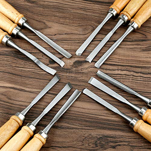 Calary 24Pcs Wood Carving Chisel Set - Kit Including Small and Large Size Wood Carver Set