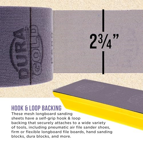 Dura-Gold Premium 220 Grit Purple Ceramic Mesh Longboard Sandpaper, 2-3/4" - style: 220 Grit
