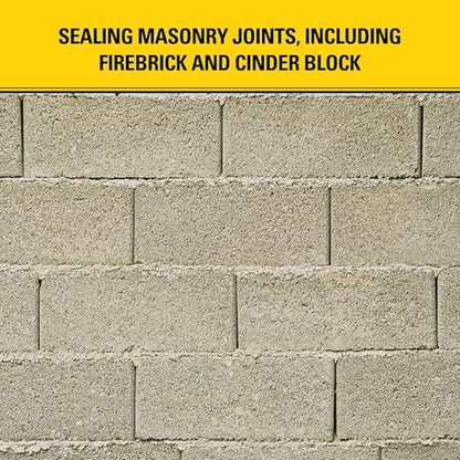 Stanley 2700F High Temp Black Fireplace & Stove Sealant (2x10.1oz) – Heat Resistant Fire Caulk for Chimneys, Ovens, Grills, Wood Stoves – Non-Flammable, Fast Drying, Paintable – Cartridge, 2 Pack - size: 2 Pack