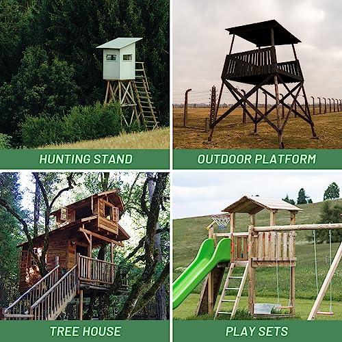 Highwild Platform Brackets Multi-Use 4x4 Compound Angle Brackets for Deer Stand, Hunting Blinds, Observation Decks & Outdoor Platforms - Set of 4 - Black.