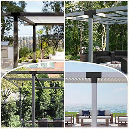 2 Pcs 4"x 4" Pergola Brackets(Actual Fit : 3.6“x3.6“) Post - size: 4-Way 4x4 Inch