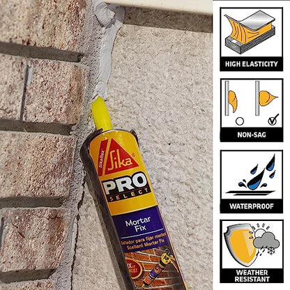 Sikaflex Mortar Fix, Limestone, Polyurethane sealant for Repairing Damaged Mortar, Joints and Gaps. Sealing Mortar Cracks 10.1 fl. oz Cartridge (Pack of 2) - size: 10.1 Fl Oz (Pack of 2)