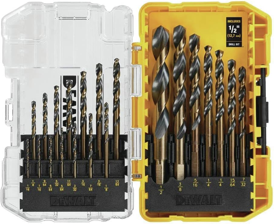 DEWALT Drill Bit Set, 21-Piece, 135 Degree Split Point, 31 Degree Helix, Black Oxide Coated, for Plastic, Wood and Metal (DWA1181) (Pack of 5) - size: One Size (Pack of 5)