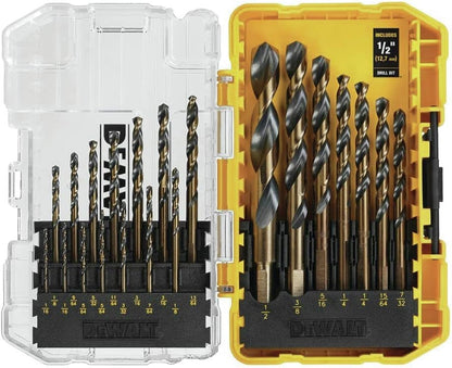 DEWALT Drill Bit Set, 21-Piece, 135 Degree Split Point, 31 Degree Helix, Black Oxide Coated, for Plastic, Wood and Metal (DWA1181) (Pack of 5) - size: One Size (Pack of 5)