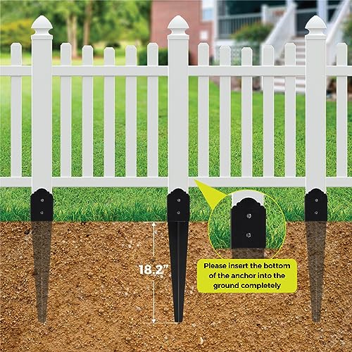 24" x4x4 Heavy Duty Fence Post Anchor Ground Spike, Black, 2-Pack,S2 - color: 2 Pack, size: 24''x4''x4'' Style B