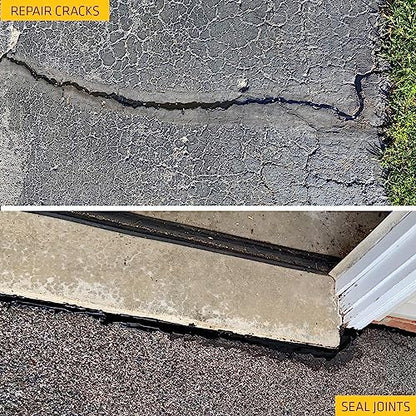 SIKA Sikaflex-410 Asphalt Sealant, Black, Self-Leveling Hybrid Sealant for Filling Cracks in Asphalt Driveways, Roadways, and Pavements - 9 fl. oz. Cartridge, Fills Cracks up to 1.5 in. Wide - size: 9 Fl Oz (Pack of 2)