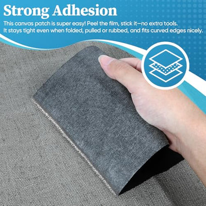 Canvas Repair Patch，Waterproof Self Adhesive Fabric Patch for Tent,Boat Cover,Canopy,Umbrella,Furniture Cover,Awning,Luggage,Couch.(8.3″ x 11″-Beige) - color: Beige