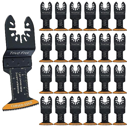 Trivd Frol 100 PCS Curved-Edge Oscillating Tool Blades for Wood Plastics