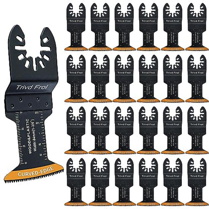Trivd Frol 100 PCS Curved-Edge Oscillating Tool Blades for Wood Plastics