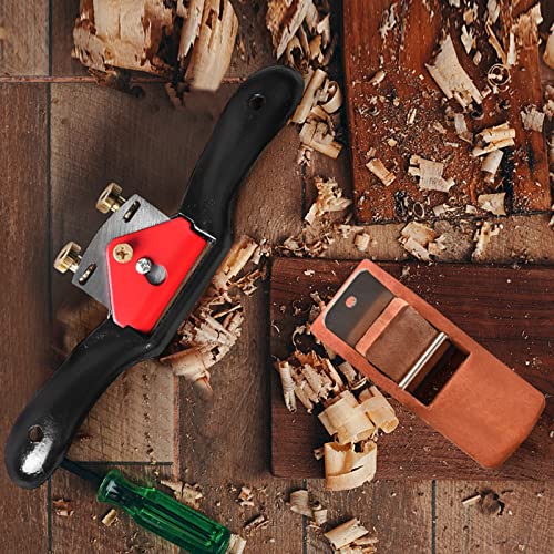 9" 10" Adjustable Spokeshave Kit with 6pcs Metal Blade, Woodworking Plane