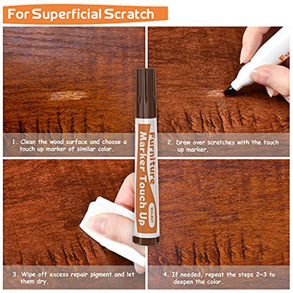 REALINN Wood Furniture Repair Kit 8 Dark Colors, Wood Fillers - color: Dark