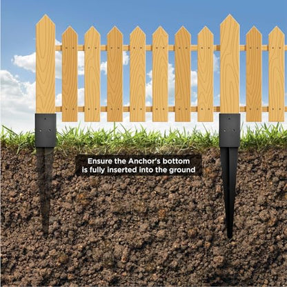 2 Pack 31.5"x4"x4" Heavy Duty Fence Post Anchor, for Fence, Mailbox