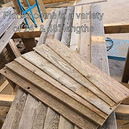 Rockin' Wood Real Wood Nail Up Application Rustic Reclaimed Naturally Weathered Barn Wood Accent Paneling Board Planks for Home Walls (8 Square feet) - size: 8 Square Feet