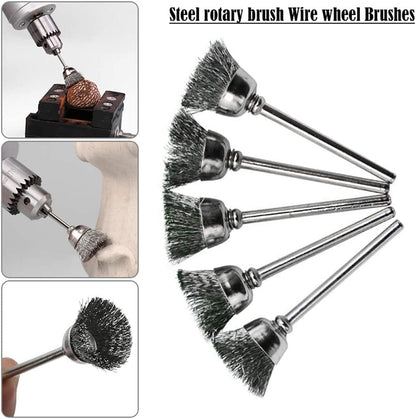 Rocaris 120 Pack Wire Buffing Wheel Brush Set with 1/8" Shank
