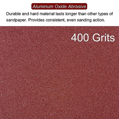 HARFINGTON 100pcs Triangular Hook & Loop Sandpapers 400 Grits 3-1/8" Aluminum Oxide Sanding Pads Random Orbital Mouse Detail Sander Papers Oscillating Multi Tool Sheets - size: 400 Grits