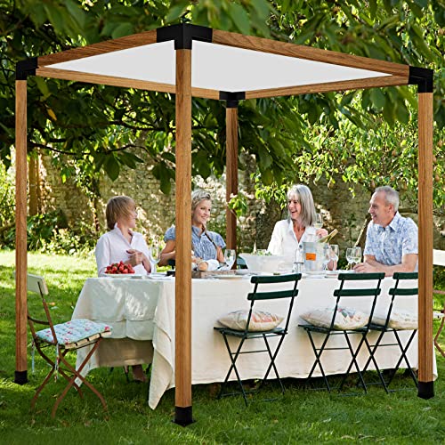 4 Pcs 4"x4" Pergola Brackets(Actual:3.6"x3.6") with 4 Pcs Post Base - size: 3-Way 4x4 Inch with Base - 4 Pcs