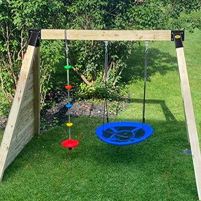 BETOOL Swing Set Brackets - 2pcs A Frame Swing Bracket Hardware with All Mounting Accessories (Black) - style: End Brackets(2Pcs-Black)