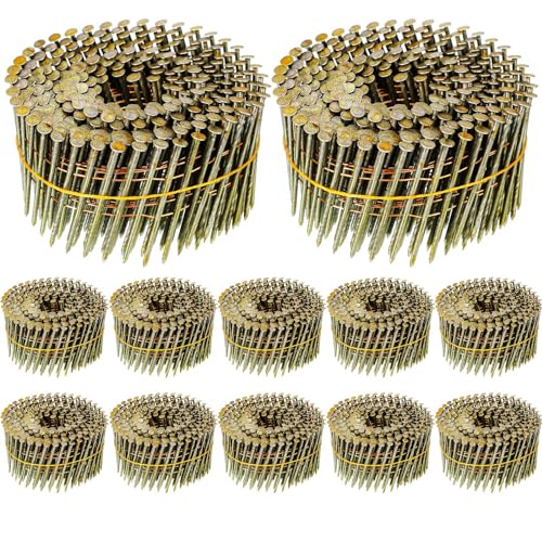 Hotop 3600 Count 15-Degree Coil Siding Nails, Wire Collated, 2 1/4 Inch - size: 2 1/4 Inch
