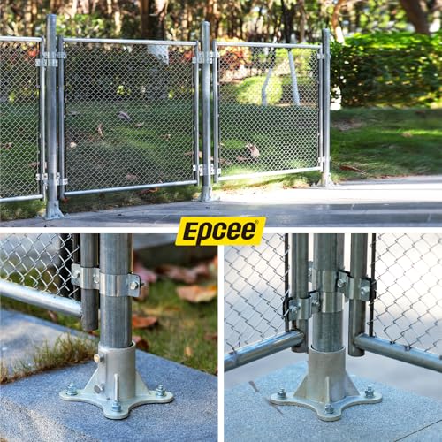 Post 2.5" (2 3/8" OD) Chain Link Fence Post Floor Flange Bracket, for Chain Link Fence Posts, Mailboxes, and Other Steel Round Post Galvanized Anchor Flange Bases (8 Pack) - size: 2.5"