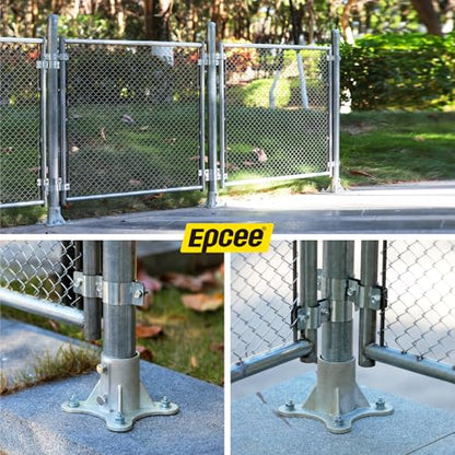 Post 2.5" (2 3/8" OD) Chain Link Fence Post Floor Flange Bracket, for Chain Link Fence Posts, Mailboxes, and Other Steel Round Post Galvanized Anchor Flange Bases (8 Pack) - size: 2.5"
