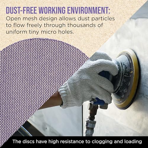 Dura-Gold 6" Purple Ceramic Mesh Sanding Discs, 30 Disc Variety Pack, Grits - style: Variety Pack
