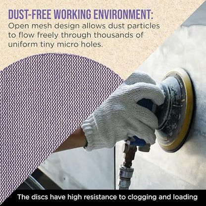 Dura-Gold 6" Purple Ceramic Mesh Sanding Discs, 30 Disc Variety Pack, Grits - style: Variety Pack