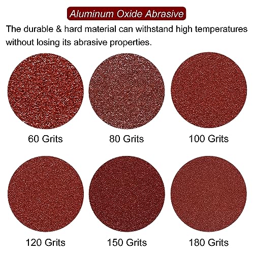 HARFINGTON 60pcs Triangular Hook & Loop Sandpapers 60/80/100/120/150/180 Grits 3-1/8" Aluminum Oxide Sanding Pads Mouse Detail Sander Papers Multitool Sheets Set (10pcs of Each Grits) - size: 60/80/100/120/150/180 Grits