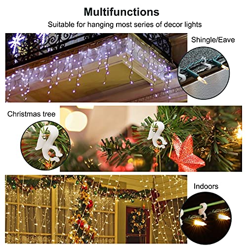 Christmas Light Clips for Outdoor, 200 Pack Mini Gutter & Shingle Clips
