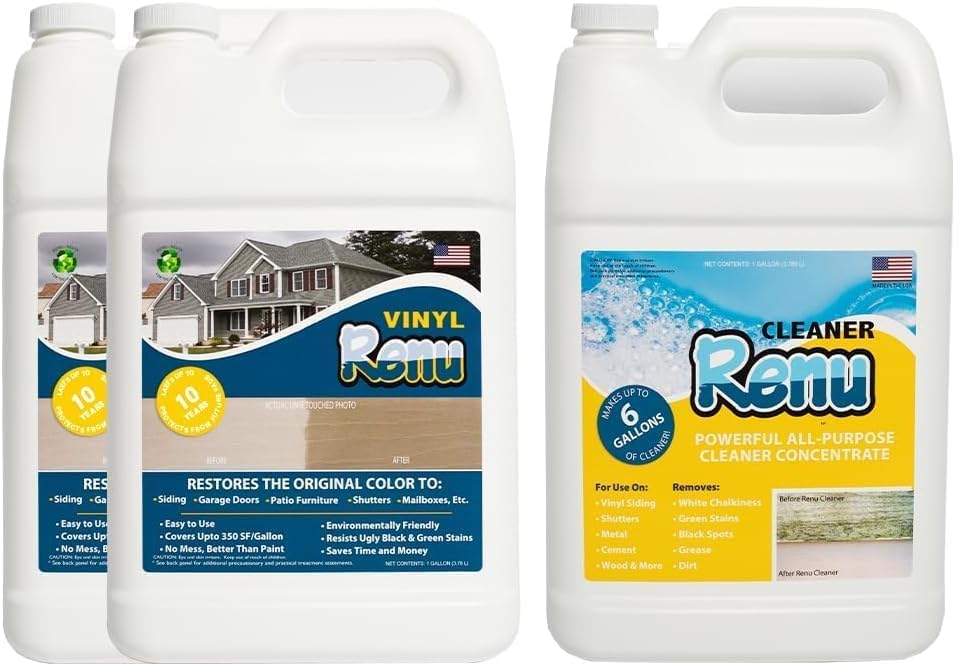 Vinyl Renu Siding Restorer, Revive & Protect All Siding types, 2-Gallon Kit
