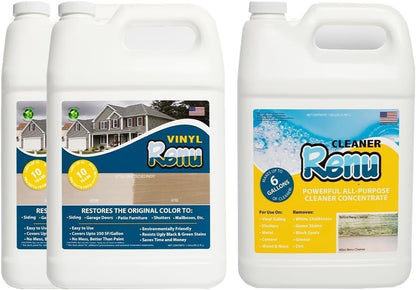 Vinyl Renu Siding Restorer, Revive & Protect All Siding types, 2-Gallon Kit