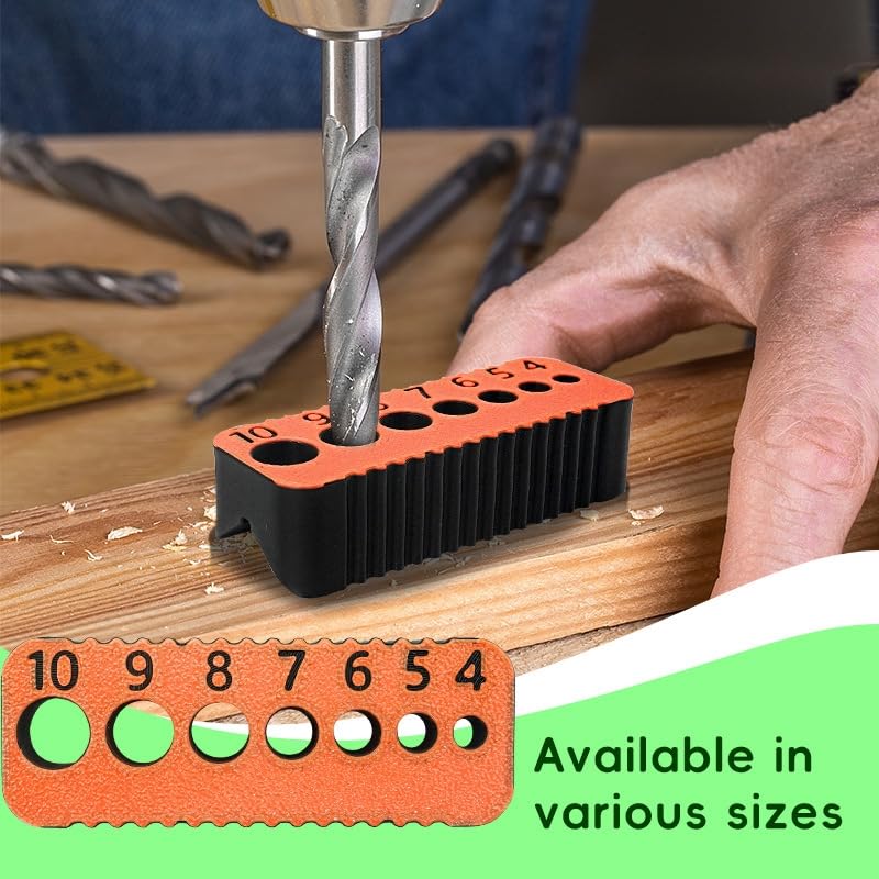 Drill Bit Guide, Simple Portable Reusable Plastic Metric Precision Tool for Woodworking, Yellow