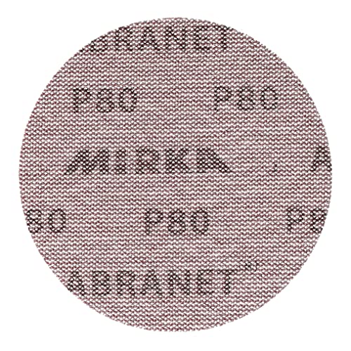 Mirka Abranet 5 Inch 80 Grit Mesh Sanding Discs, Hook and Loop, 10 Pack - size: Grit 80