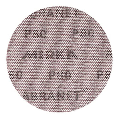 Mirka Abranet 5 Inch 80 Grit Mesh Sanding Discs, Hook and Loop, 10 Pack - size: Grit 80