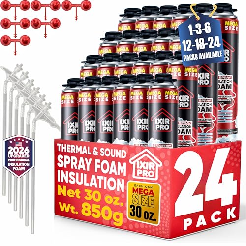 Spray Foam Insulation, 24 Pack x 30 oz, Expanding Foam Sealant Spray - size: 24 Pack