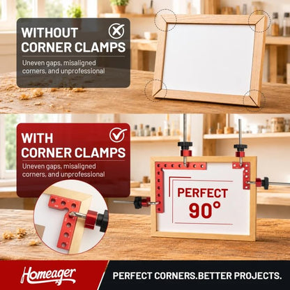 8Pcs Right Angle Clamps, 5.5" & 3.14" Precise Woodworking Corner Clamps