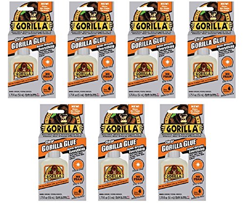 Gorilla Clear Glue, 1.75 ounce Bottle, Clear (Pack of 7)