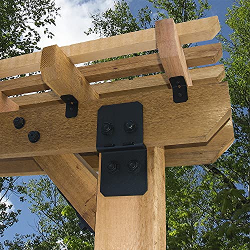 OZCO Ironwood 2" Rafter Clips with Matching Hardware, Black Powder-Coated Galvanized Steel Clips for Outdoor Wood Structures, 51717 (Pack of 80) - size: 80 Pack, style: Ironwood 2"