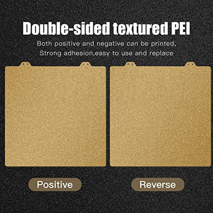 Double Sided Textured PEI Printing Bed, 3D Printer Parts Printing Plate Frosted PEI Surface300x300 mm for Kingroon KP5L/ SV04 IDEX/Anet A8 Plus/Anet et5/ et5 Pro(Without Magnetic Bottom Sheet) - size: Double Sided 300 x300 mm