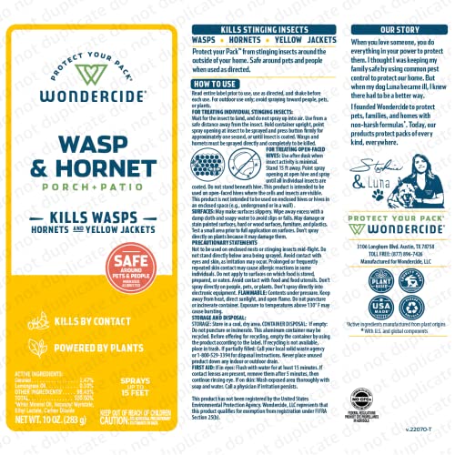 Wondercide - Wasp and Hornet Killer Aerosol Spray - 10 oz - 2 Pack