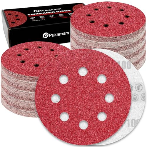120 Pcs 5 inch Sanding Discs 100 Grit 8 Hole Hook and Loop - style: 120 Pcs-100 Grit