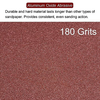 HARFINGTON 100pcs Triangular Hook & Loop Sandpapers 180 Grits 3-1/8" Aluminum Oxide Sanding Pads Random Orbital Mouse Detail Sander Papers Oscillating Multi Tool Sheets - size: 180 Grits