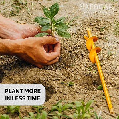 Garden Auger Drill Bit for Planting - 2"(D) x14.5(L) - Post Hole Digger Drill Auger for Gardening Bulbs, Flowers, and Bedding Plant - Made to Fit in Any 3/8 Hex Drill (Yellow) - size: Pack of 1: 2"x14.5"