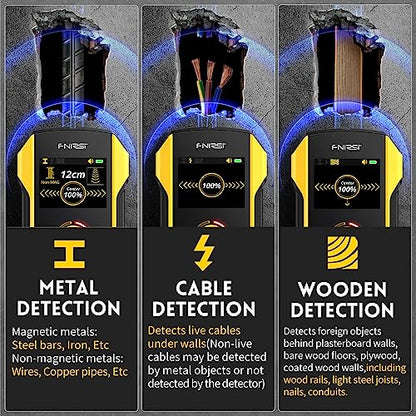 FNIRSI WD-02 6 in 1 Rechargeable Stud Finder Wall Scanner, TFT Display - size: WD02