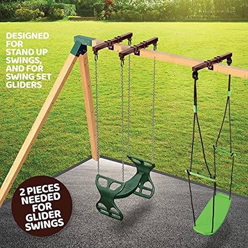 Swurfer Swingset Conversion Bracket - No Tree, No Problem, Convert Your Swingset into a Swurfset, Heavy Duty Horse Glider Bracket for Swing Set Attachment (Brown) - color: Brown
